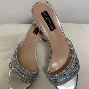Elditas silver rhinestone strap sandals Size: 9